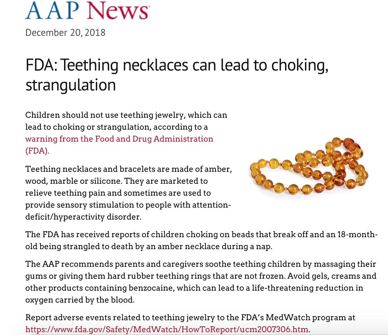 Fda sale teething jewelry